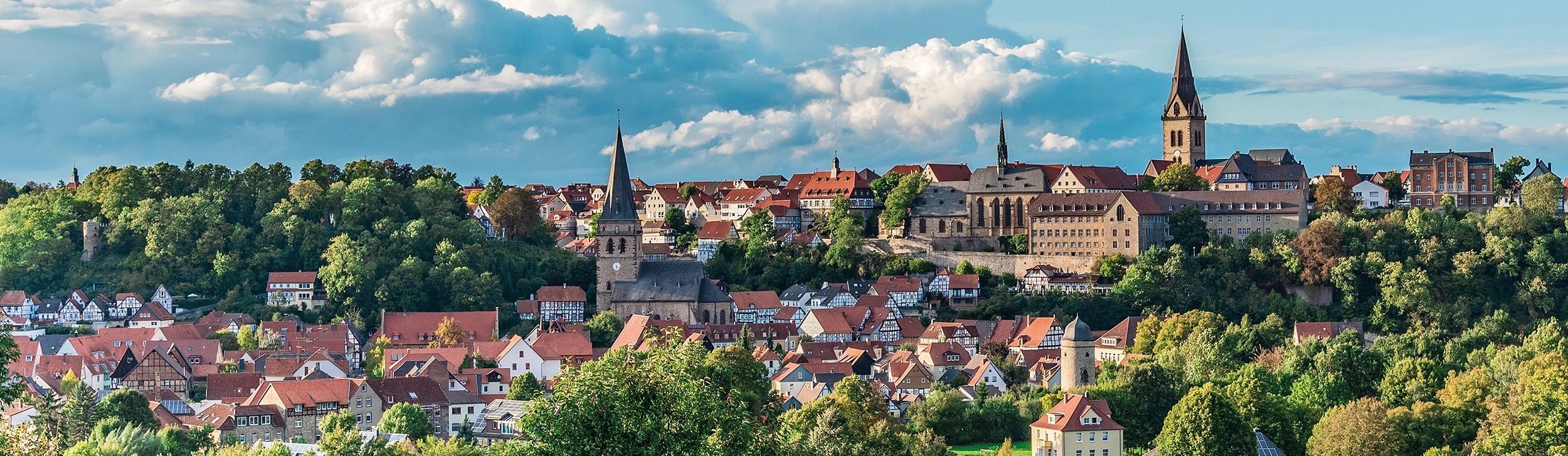 Blick auf die Südseite der Hansestadt Warburg